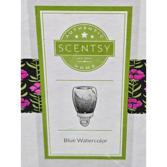 Authentic Scentsy Blue Watercolor Electric Wax Warmer w Berry & Strawberry Melts - Picture 10 of 12
